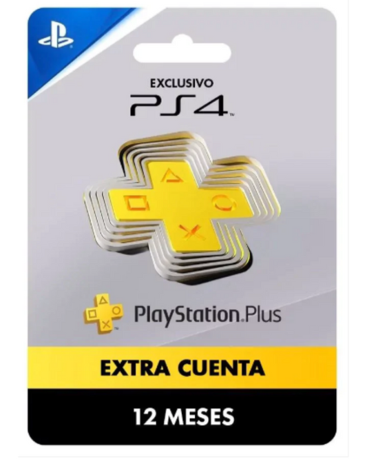 PS Plus Extra 12 Meses PS4
